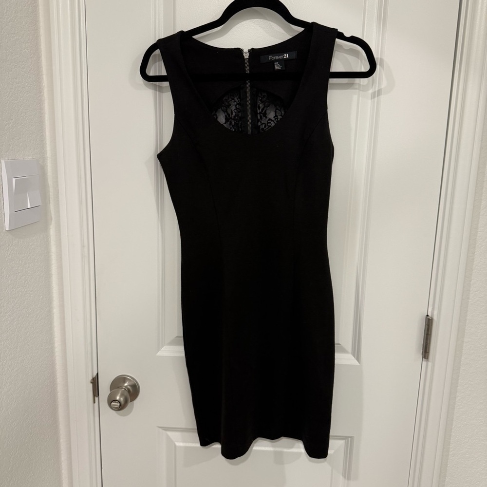 Forever 21 Black Lace-Back Mini Dress Size Small